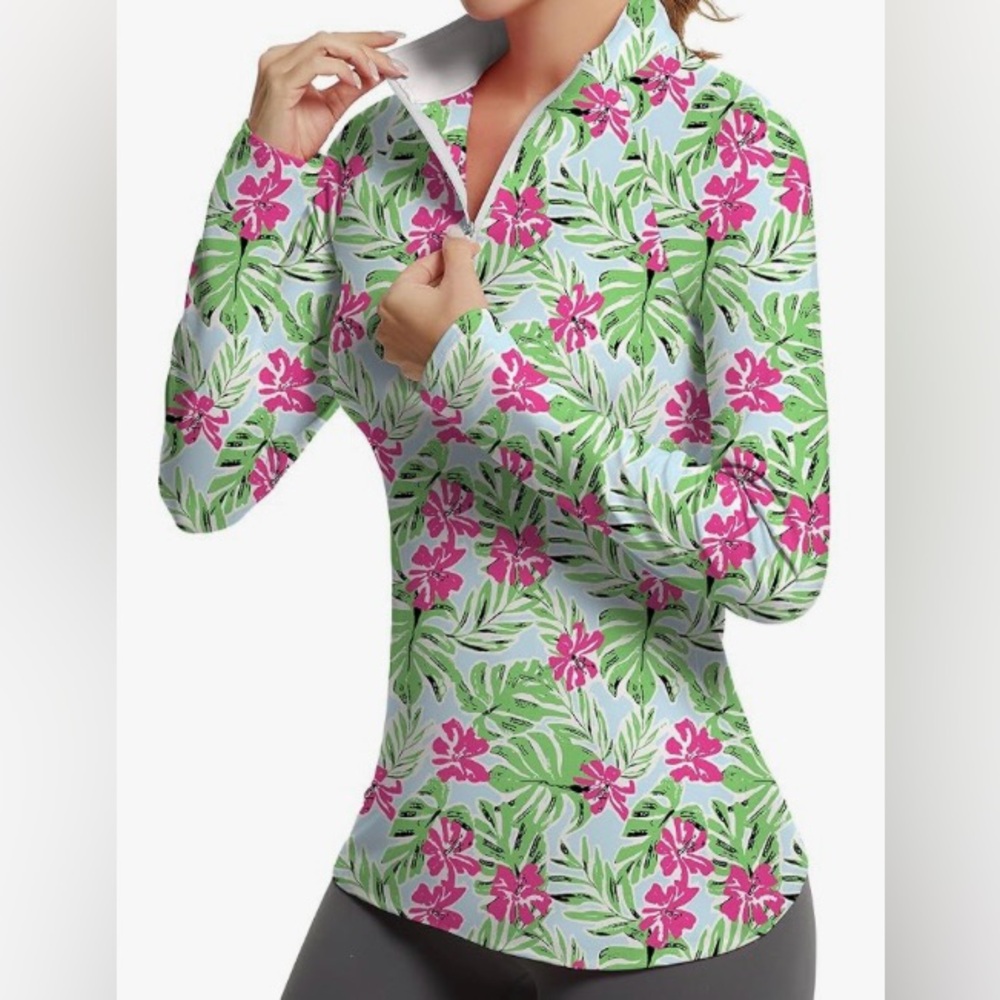 NWT 50 UPF+, 4-way stretch, Polo Top - Bust = 28.8 inches. Super cute & comfy ☀️